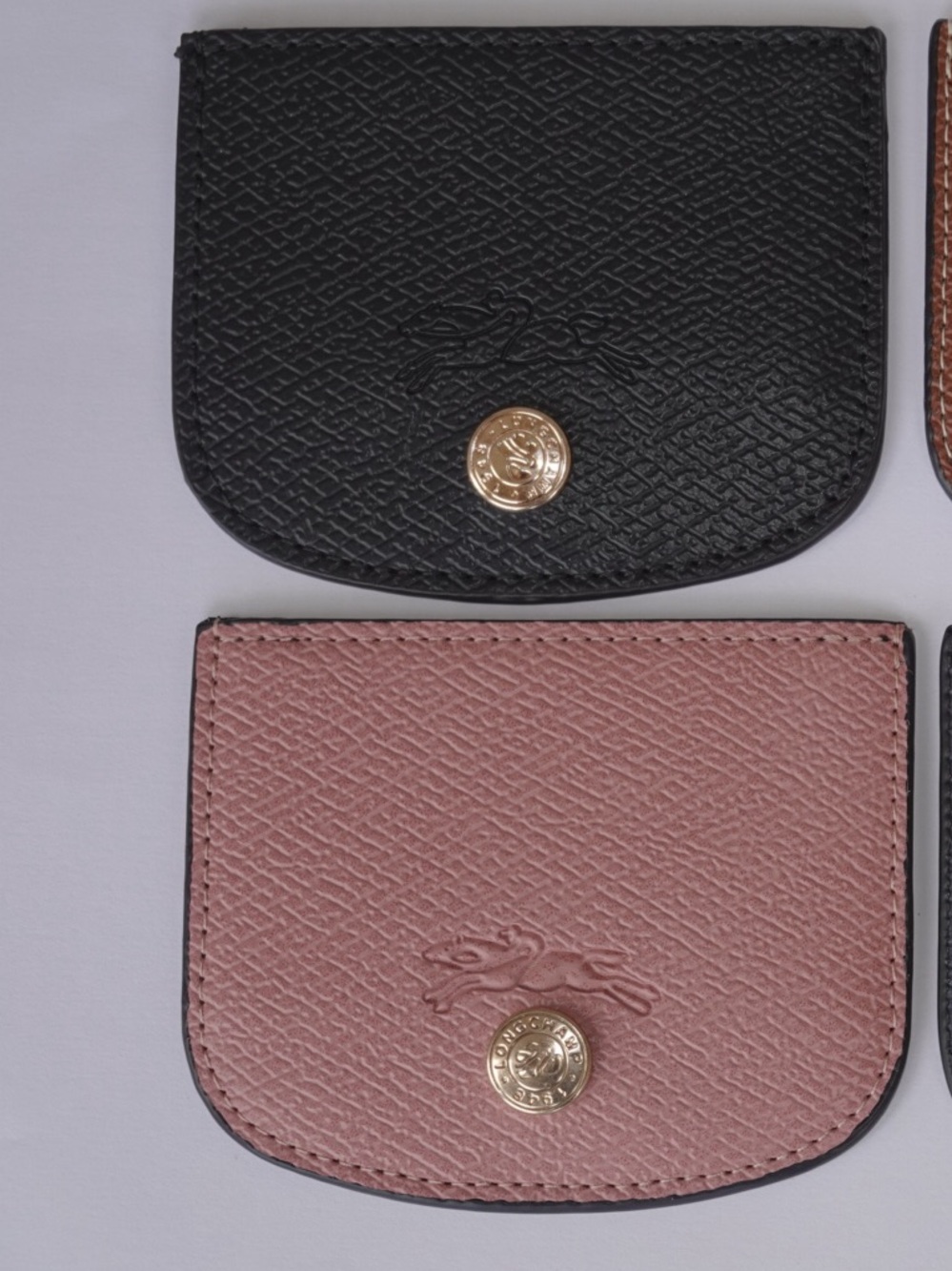 Compact Leather Coin Pouches - Black, Brown, Pink, Navy